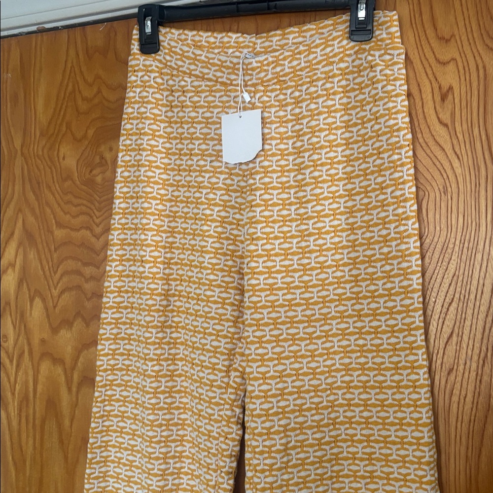 Yellow Patterned Women's Pants - Picture 8 of 9